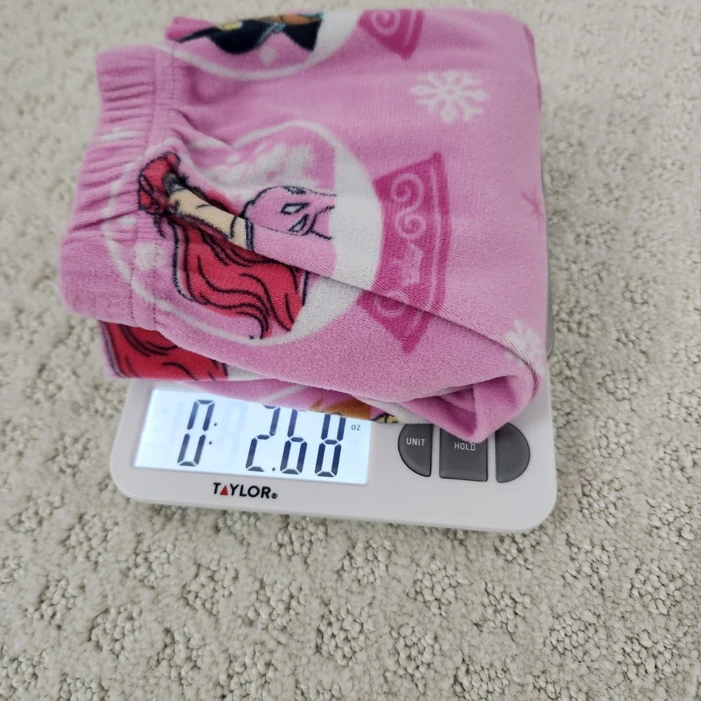 Disney Princess‎ Pink Fleece Pajama Pants Snow Globe Ariel Belle Jasmine size 5T